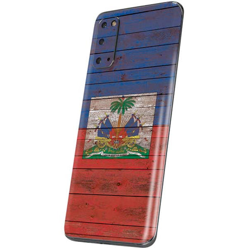 Haiti Flag Dark Wood Galaxy S20 Skin