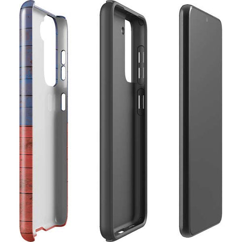 Haiti Flag Dark Wood Galaxy S21 5G Pro Case