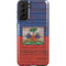 Haiti Flag Dark Wood Galaxy S21 FE Pro Case