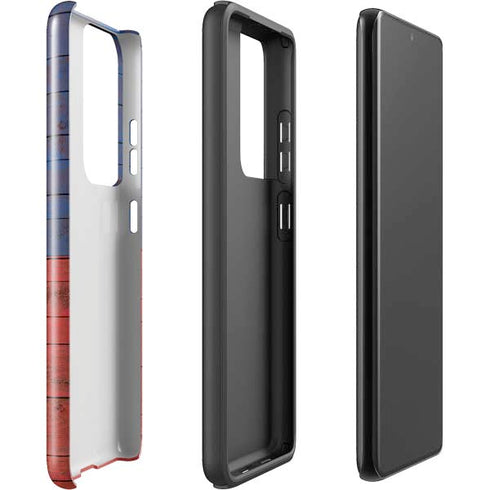 Haiti Flag Dark Wood Galaxy S21 Ultra 5G Pro Case