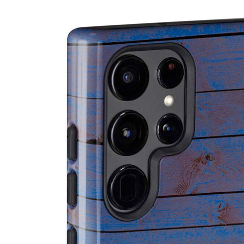 Haiti Flag Dark Wood Galaxy S22 Ultra Pro Case