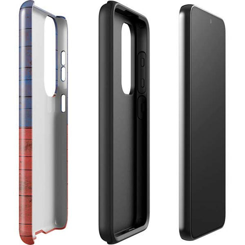 Haiti Flag Dark Wood Galaxy S23 Plus Pro Case