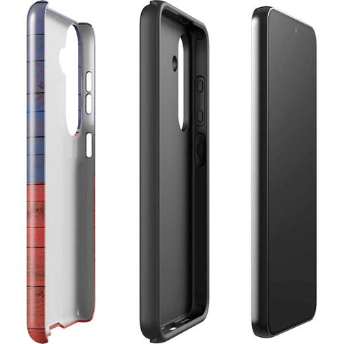 Haiti Flag Dark Wood Galaxy S24 Impact Case