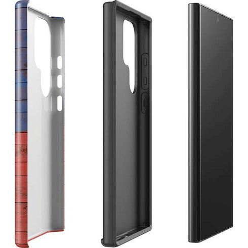 Haiti Flag Dark Wood Galaxy S24 Ultra Impact Case