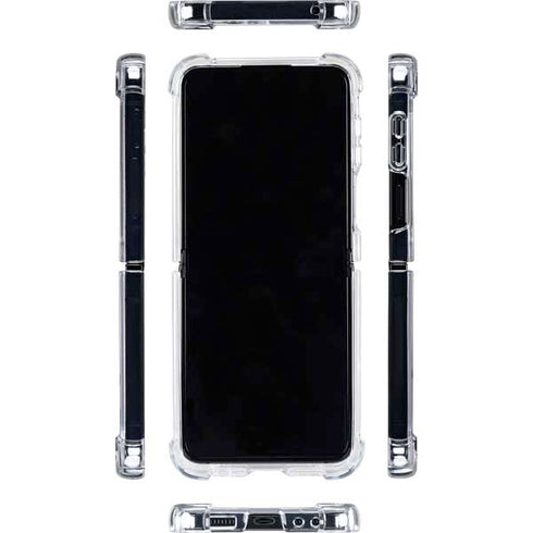 Haiti Flag Dark Wood Galaxy Z Flip5 5G Clear Case