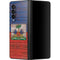 Haiti Flag Dark Wood Galaxy Z Fold3 5G Skin