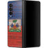 Haiti Flag Dark Wood Galaxy Z Fold3 5G Skin