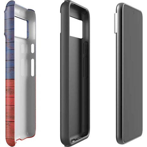 Haiti Flag Dark Wood Google Pixel 8 Impact Case