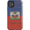 Haiti Flag Dark Wood iPhone 11 Impact Case
