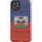 Haiti Flag Dark Wood iPhone 11 Pro Max Impact Case