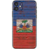Haiti Flag Dark Wood iPhone 11 Skin
