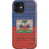 Haiti Flag Dark Wood iPhone 12 Impact Case