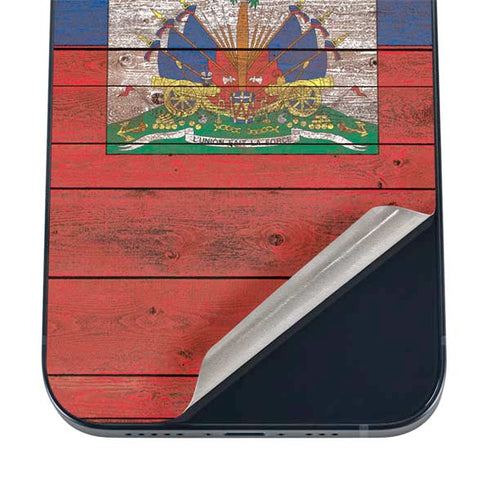 Haiti Flag Dark Wood iPhone 12 Mini Skin