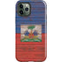 Haiti Flag Dark Wood iPhone 12 Pro Impact Case