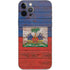 Haiti Flag Dark Wood iPhone 12 Pro Skin