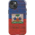 Haiti Flag Dark Wood iPhone 13 Impact Case