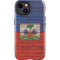 Haiti Flag Dark Wood iPhone 14 Plus Impact Case