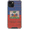 Haiti Flag Dark Wood iPhone 15 Plus Clear Case