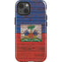 Haiti Flag Dark Wood iPhone 14 Impact Case