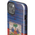 Haiti Flag Dark Wood iPhone 14 Impact Case