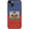 Haiti Flag Dark Wood iPhone 14 Plus Skin