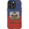 Haiti Flag Dark Wood iPhone 14 Pro Impact Case