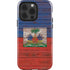 Haiti Flag Dark Wood iPhone 15 Pro Impact Case
