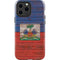 Haiti Flag Dark Wood iPhone 15 Pro Max Impact Case
