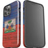 Haiti Flag Dark Wood iPhone 14 Pro Max Impact Case