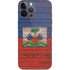 Haiti Flag Dark Wood iPhone 14 Pro Max Skin