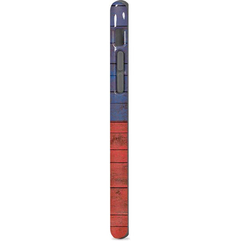 Haiti Flag Dark Wood iPhone 7 Pro Case