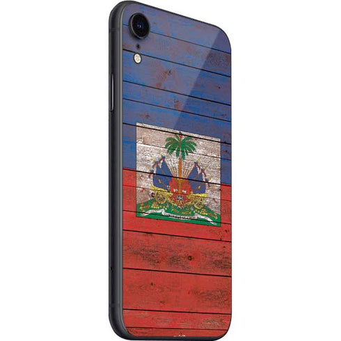 Haiti Flag Dark Wood iPhone SE (2nd & 3rd Gen) Skin