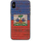 Haiti Flag Dark Wood iPhone X Skin