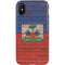 Haiti Flag Dark Wood iPhone XS Pro Case