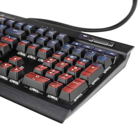 Haiti Flag Dark Wood K95 RGB PLATINUM Mechanical Gaming Keyboard Skin