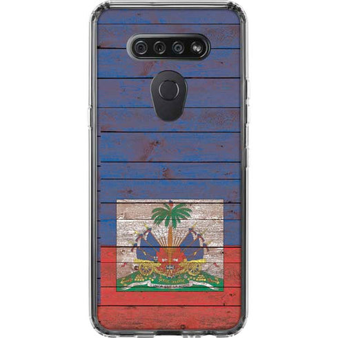 Haiti Flag Dark Wood LG K51/Q51 Clear Case