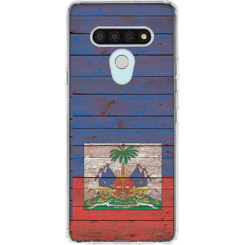 Haiti Flag Dark Wood LG Stylo 6 Clear Case