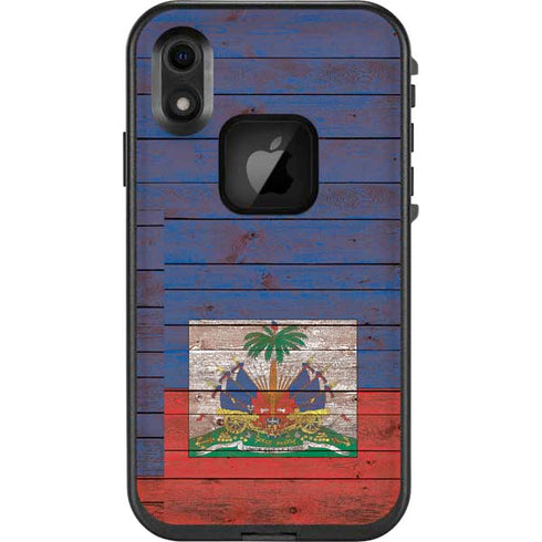 Haiti Flag Dark Wood LifeProof Fre iPhone Skin