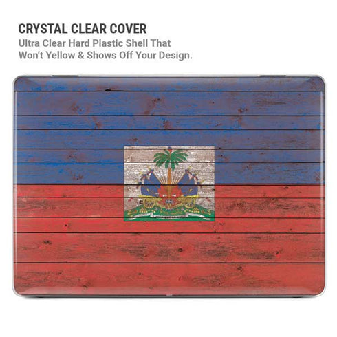 Haiti Flag Dark Wood MacBook Pro 13in (2020) Case plus Skin