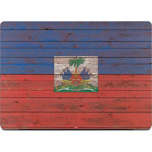 Haiti Flag Dark Wood MacBook Pro 14in (2021-24) Skin