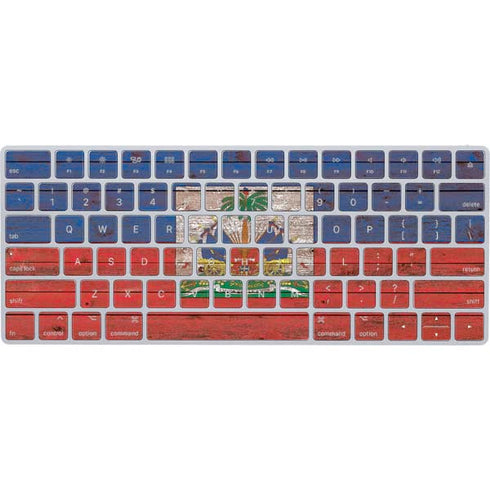 Haiti Flag Dark Wood Magic Keyboard Skin