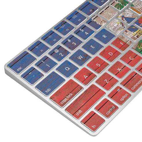 Haiti Flag Dark Wood Magic Keyboard Skin