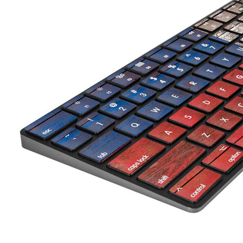 Haiti Flag Dark Wood Magic Keyboard with Numeric Keypad Skin