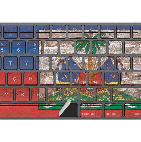 Haiti Flag Dark Wood Magic Keyboard with Numeric Keypad Skin