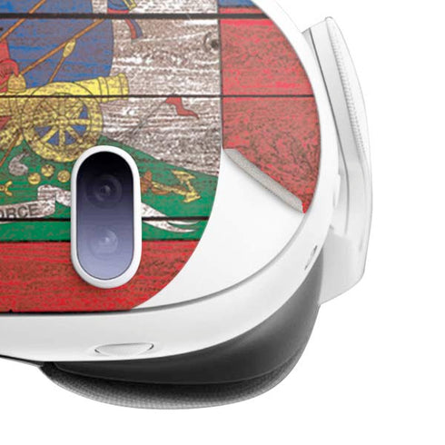 Haiti Flag Dark Wood Meta Quest 3 Skin