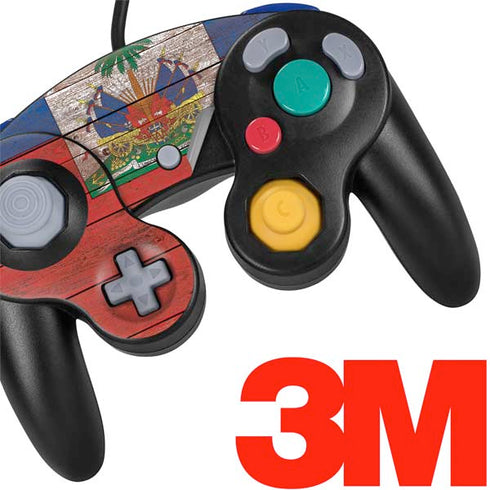 Haiti Flag Dark Wood Nintendo GameCube Controller Skin