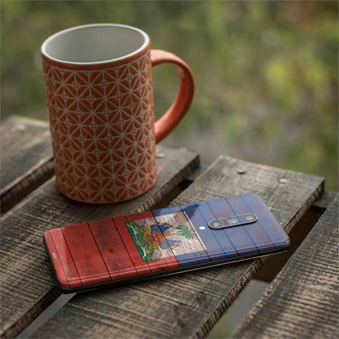 Haiti Flag Dark Wood OnePlus 7 Pro Skin
