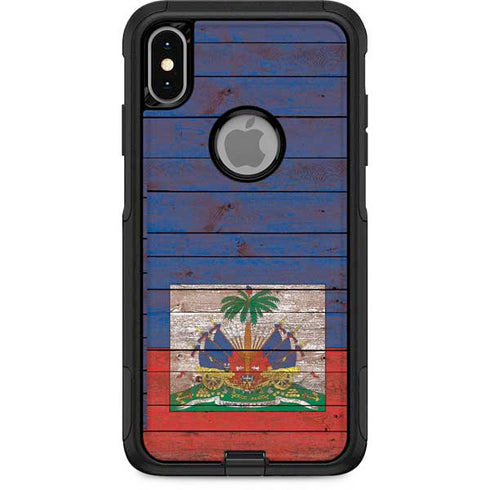 Haiti Flag Dark Wood Otterbox Commuter iPhone Skin