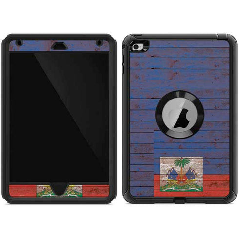 Haiti Flag Dark Wood Otterbox Defender iPad Skin