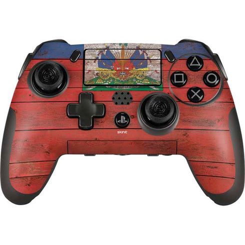 Haiti Flag Dark Wood PlayStation Scuf Vantage 2 Controller Skin
